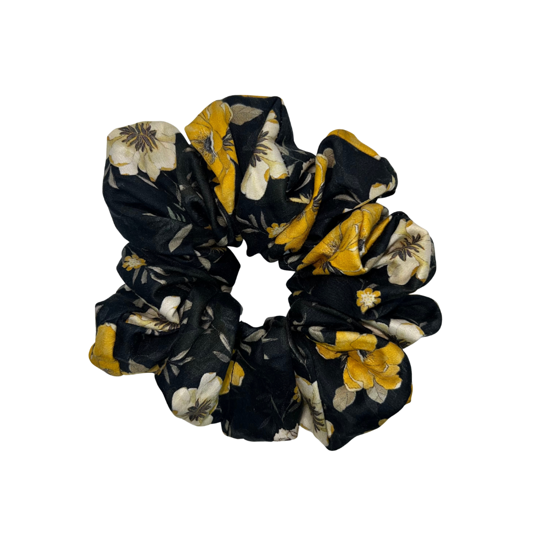 Black Floral XL Scrunchie