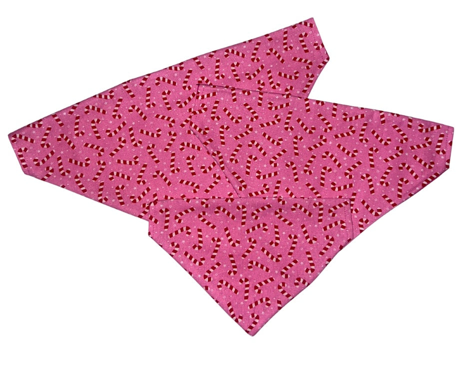 Pink Candy Cane Dog Bandana