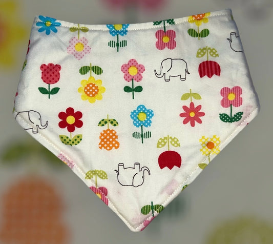 Floral Elephant Baby Bib