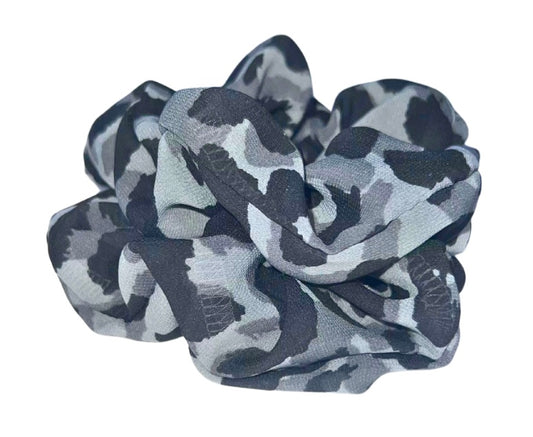 Grey Cheetah Scrunchie