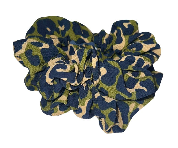 Green Cheetah Scrunchie