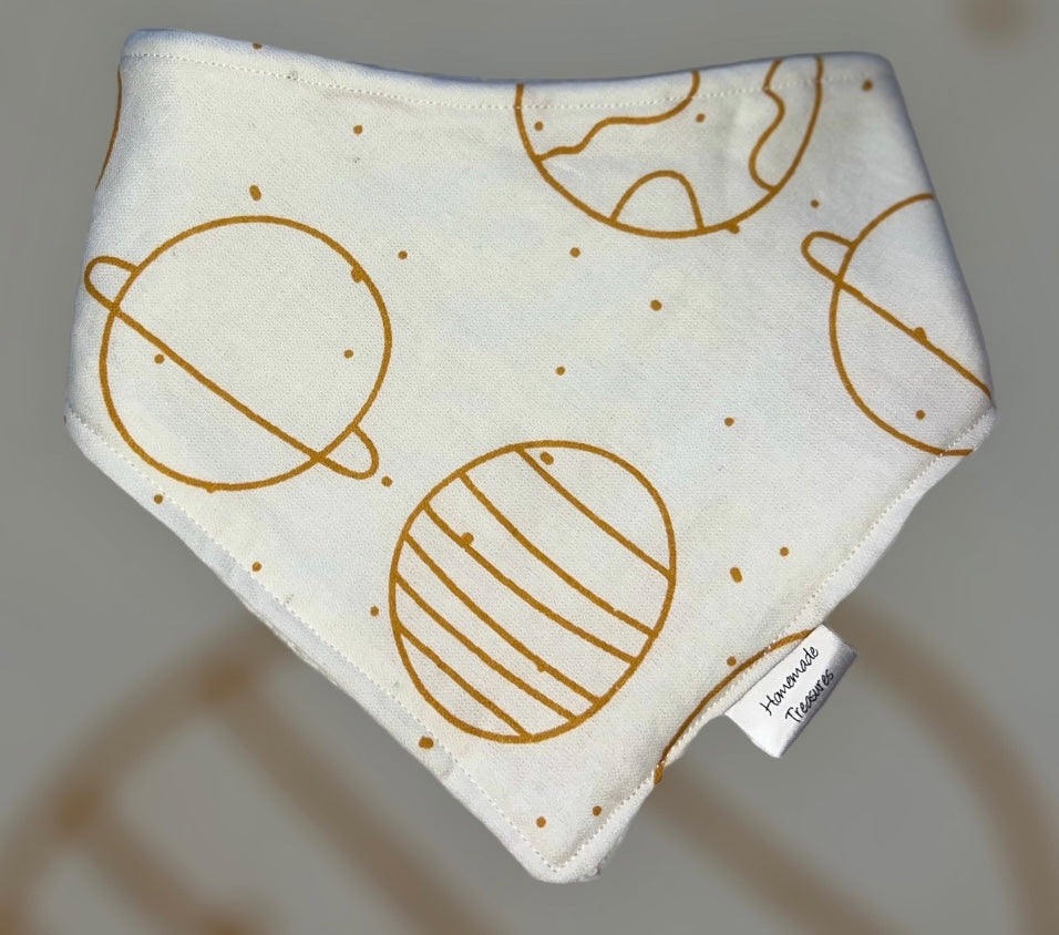 Yellow Planets Baby Bib