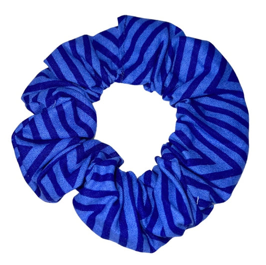 Blue Zig-Zag Scrunchie