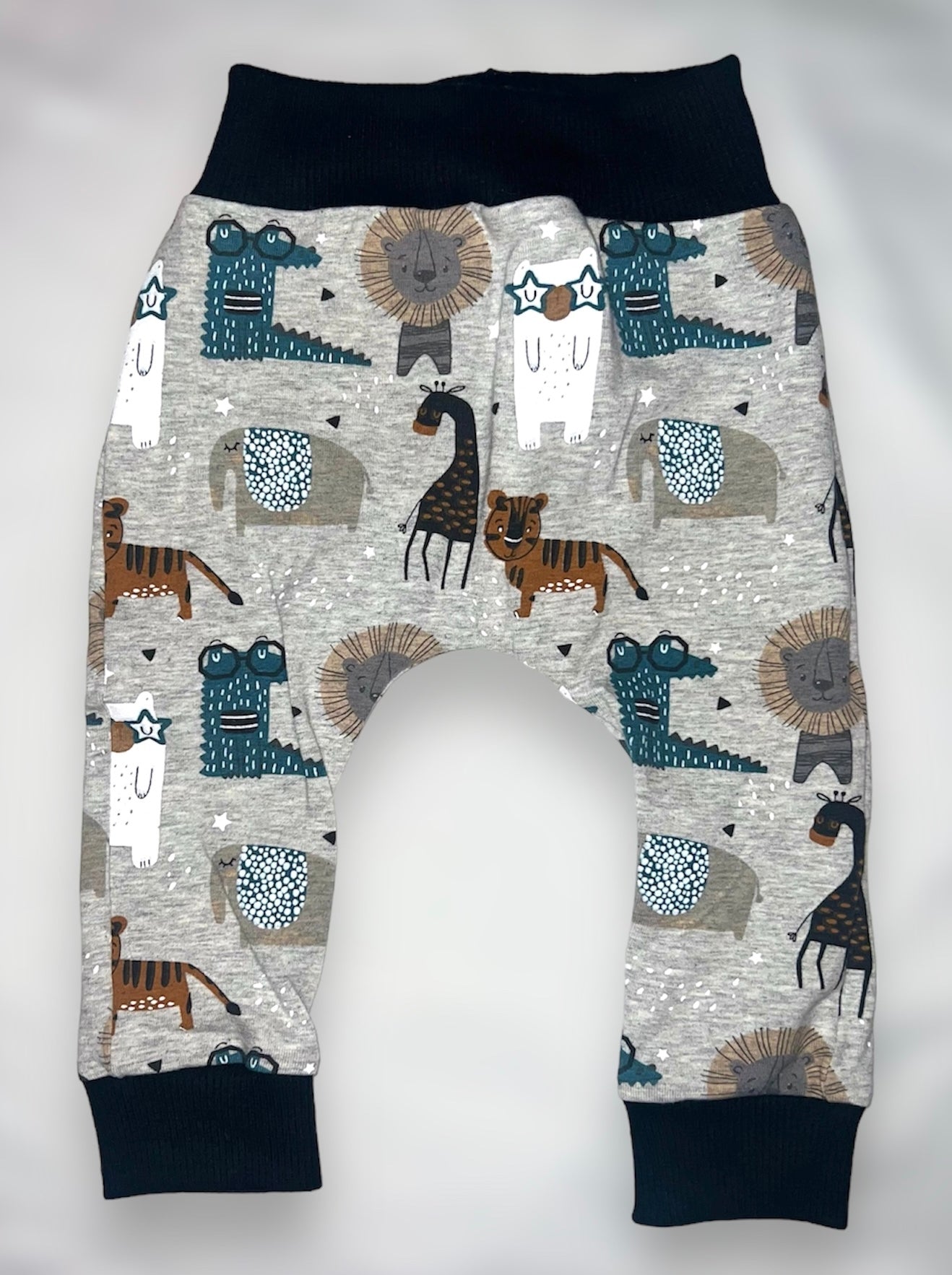 Grey Animals Baby Pants