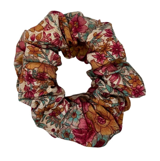 Peach Floral Scrunchie