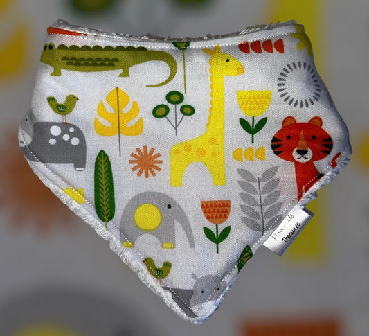 Grey Zoo Animals Baby Bib