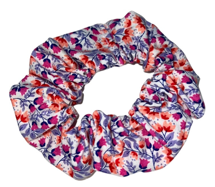 Pink/Blue Floral Scrunchie