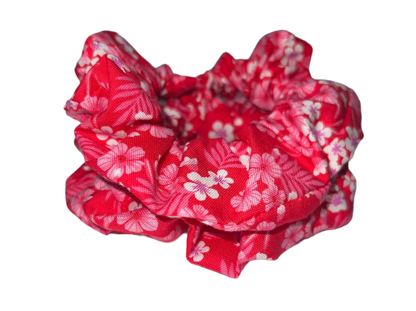 Pink Floral Scrunchie