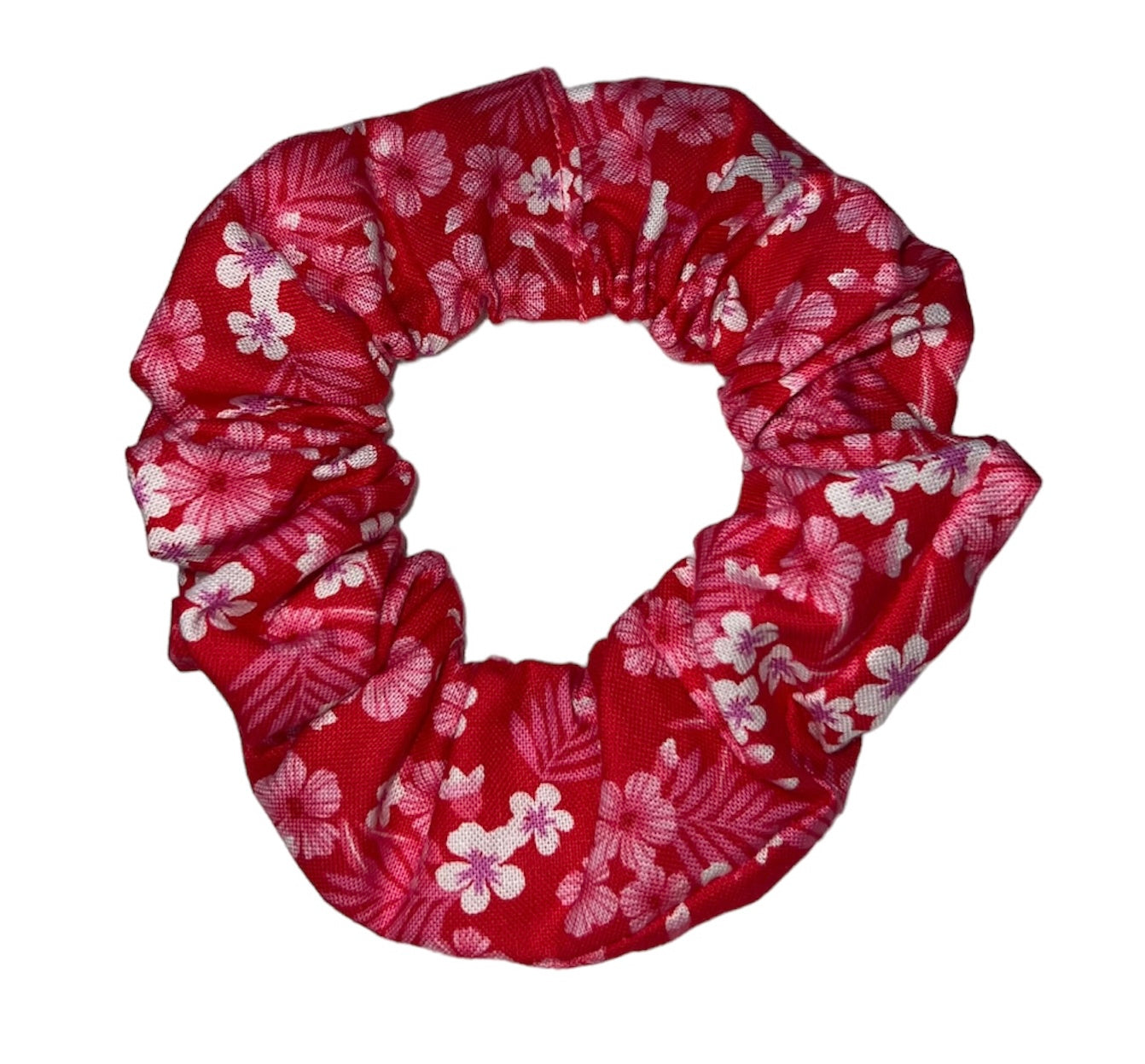 Pink Floral Scrunchie