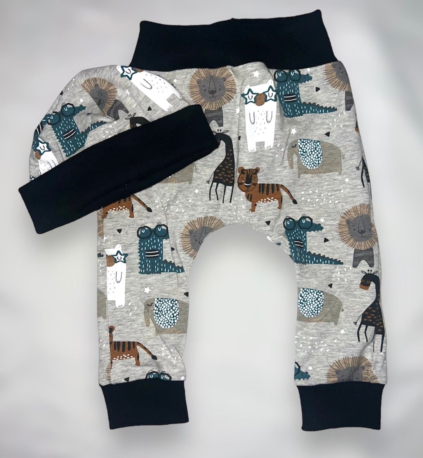 Grey Animals Baby Pants