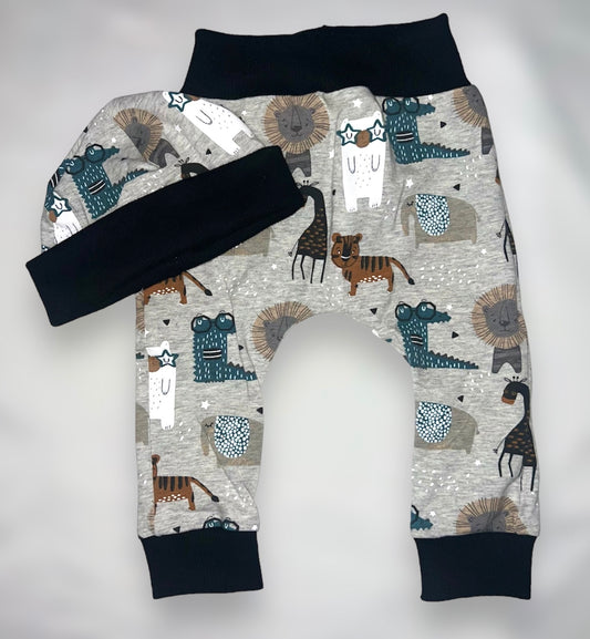 Grey Animals Baby Pants