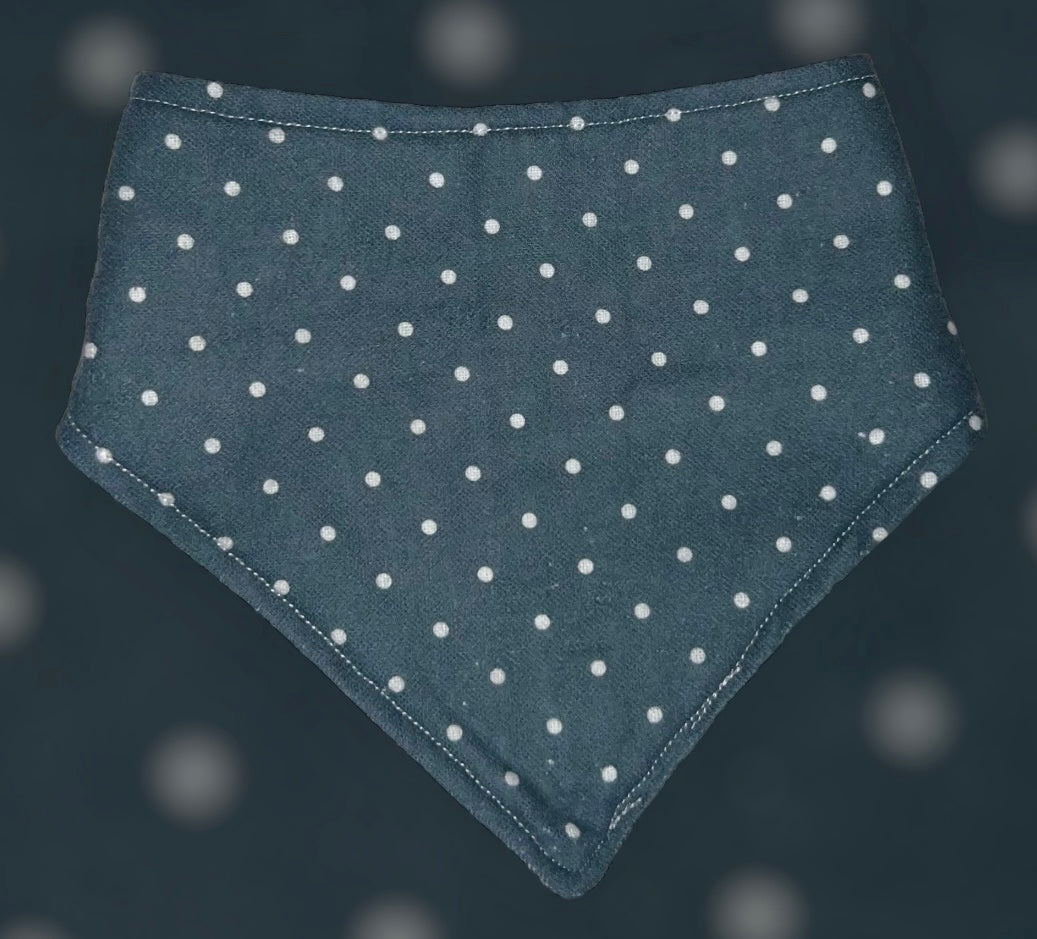 Grey Poka Dots Baby Bib