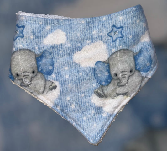 Blue Elephant Baby Bib