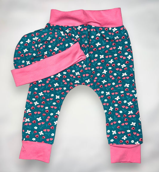 Blue Floral Baby Pants