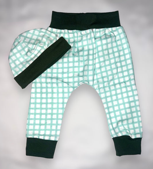 Green Gingham Baby Pants