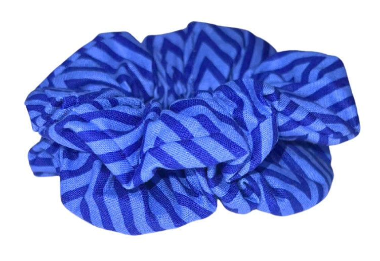 Blue Zig-Zag Scrunchie