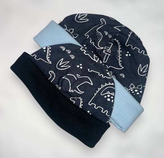 Navy Dinosaurs Baby Hats