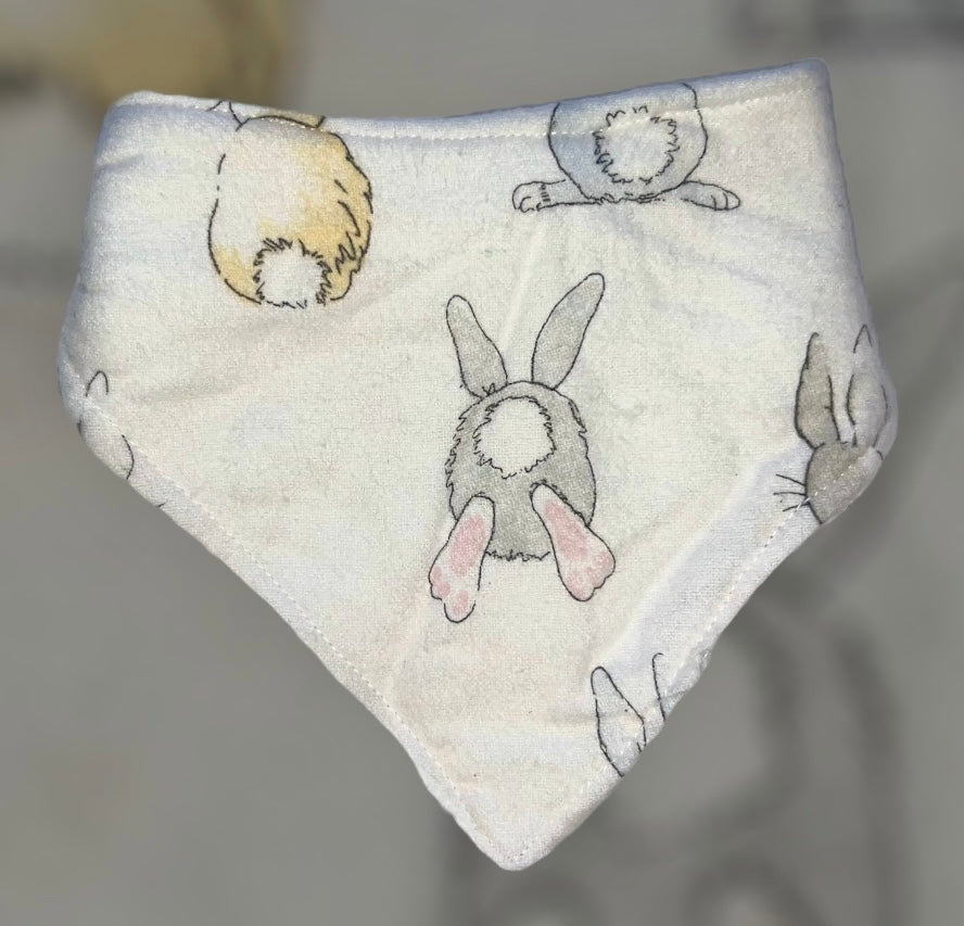 White Bunnies Baby Bib